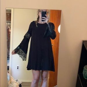 Black lace shift dress